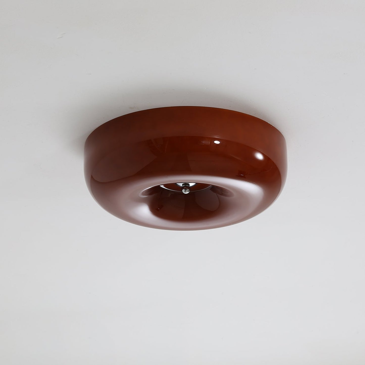 Swirl Glass Ceiling Lamp ? 12.6″ x H 3.9″ / Coffee & Chrome / Warm Light 1001 Ceiling lamp