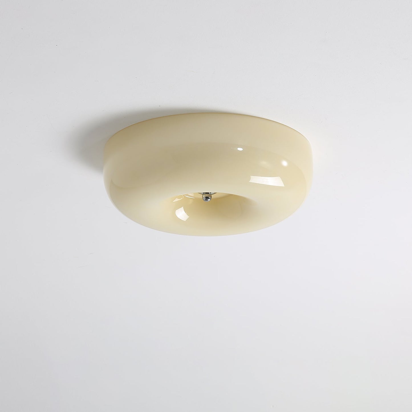 Swirl Glass Ceiling Lamp ? 12.6″ x H 3.9″ / Beige & Chrome / Warm Light 1001 Ceiling lamp