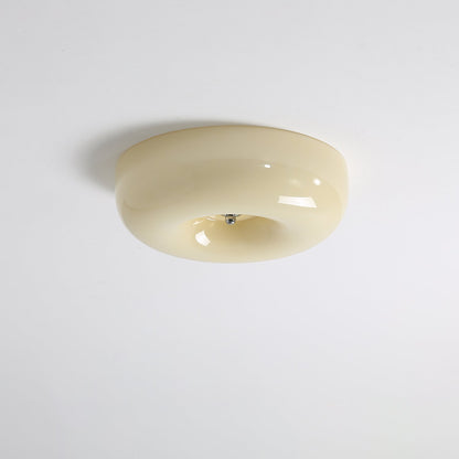 Swirl Glass Ceiling Lamp ? 12.6″ x H 3.9″ / Beige & Chrome / Warm Light 1001 Ceiling lamp