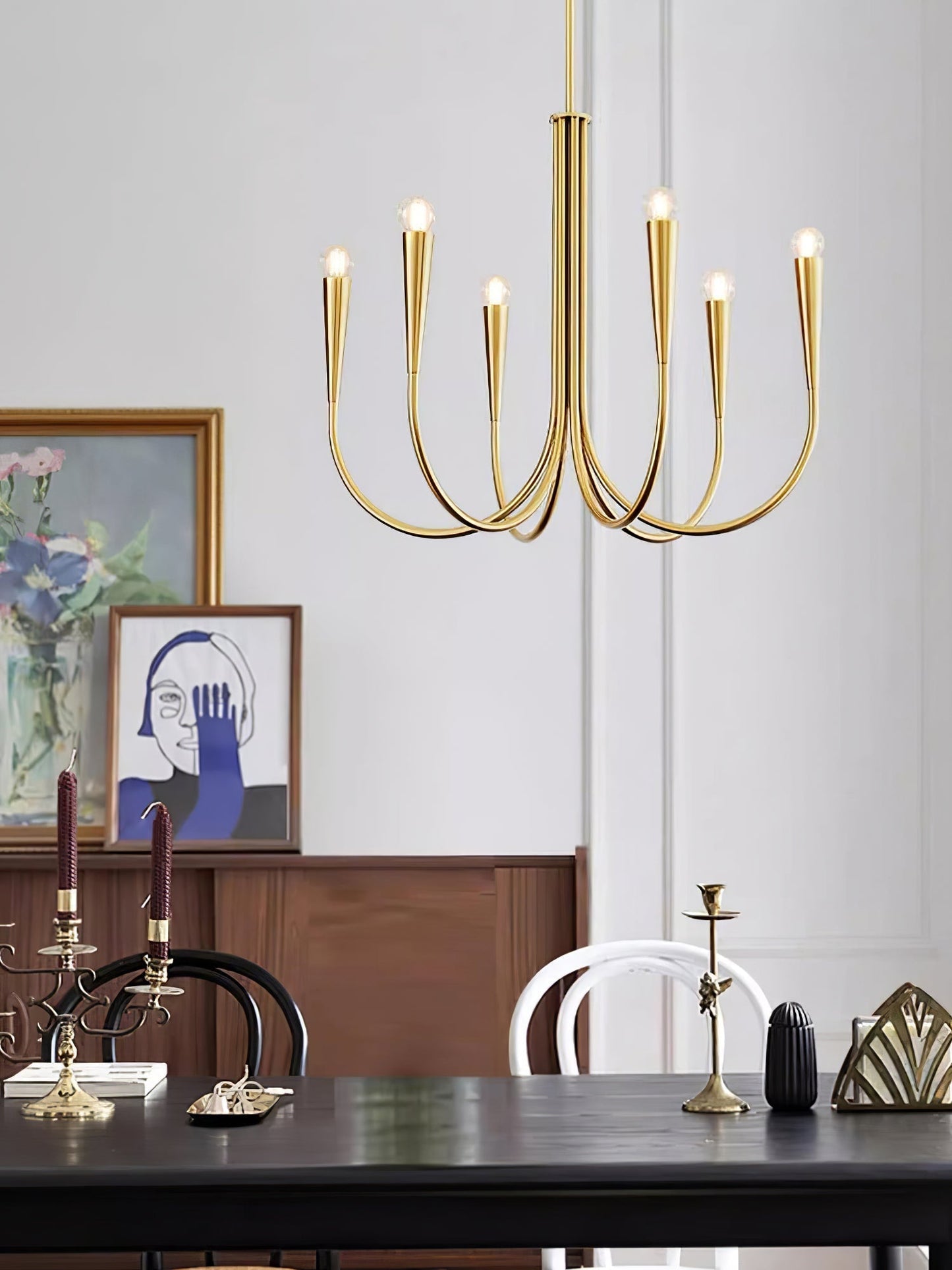 Swoop Arm Chandelier Chandelier