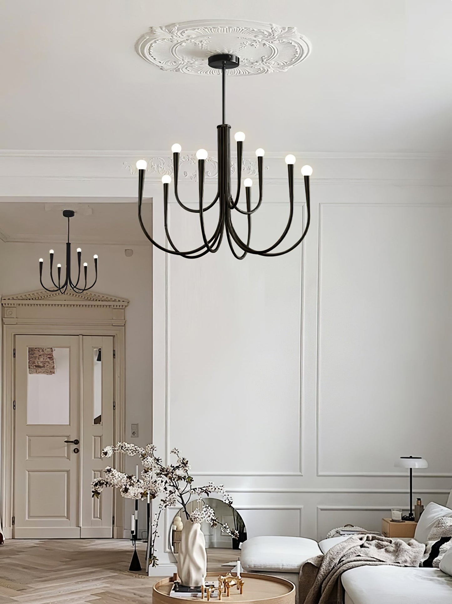 Swoop Arm Chandelier Chandelier