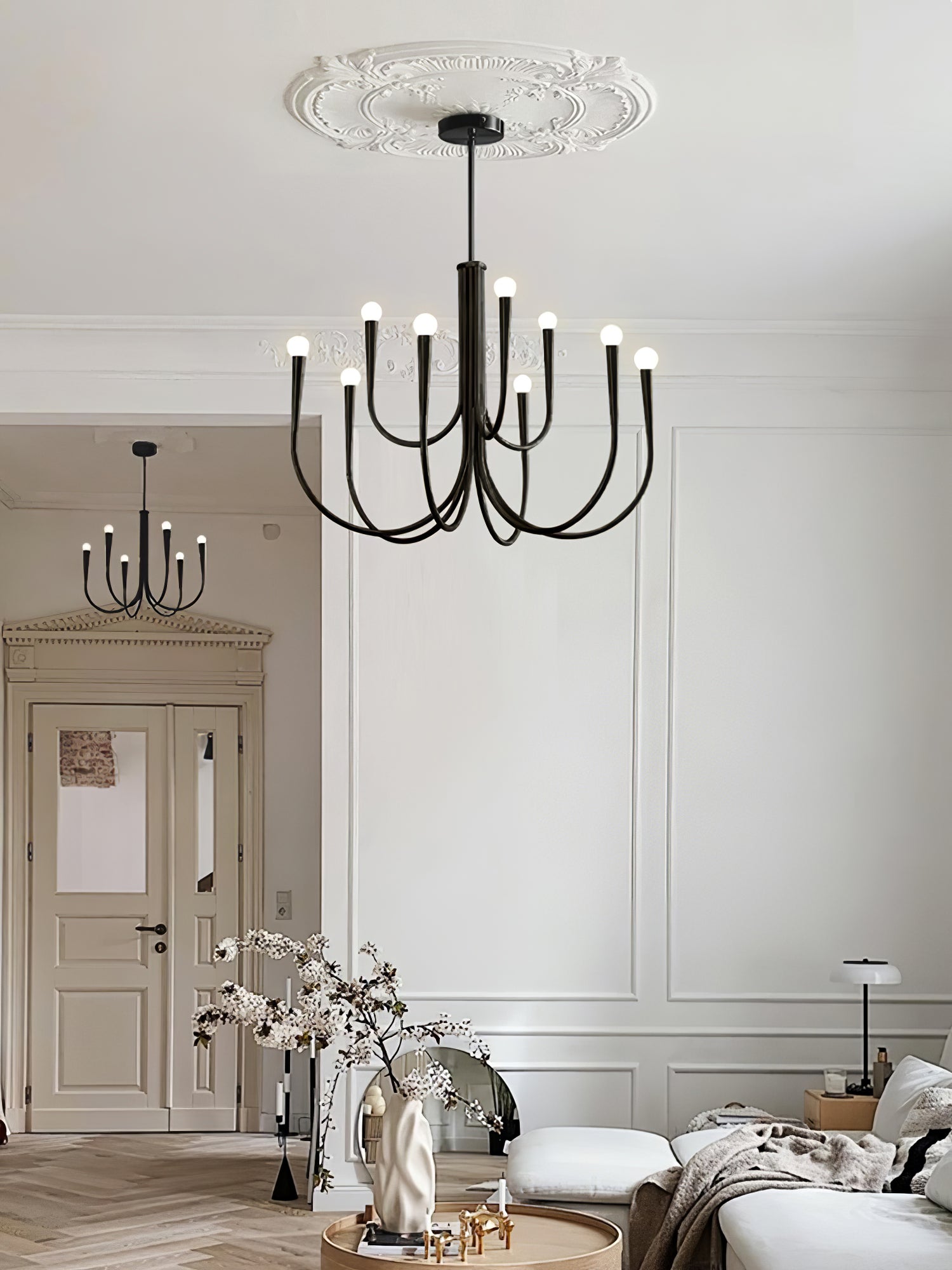 Swoop Arm Chandelier Chandelier