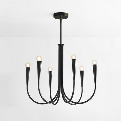 Swoop Arm Chandelier 6 heads ? 25.6″ x H 19.7″ / Black Chandelier
