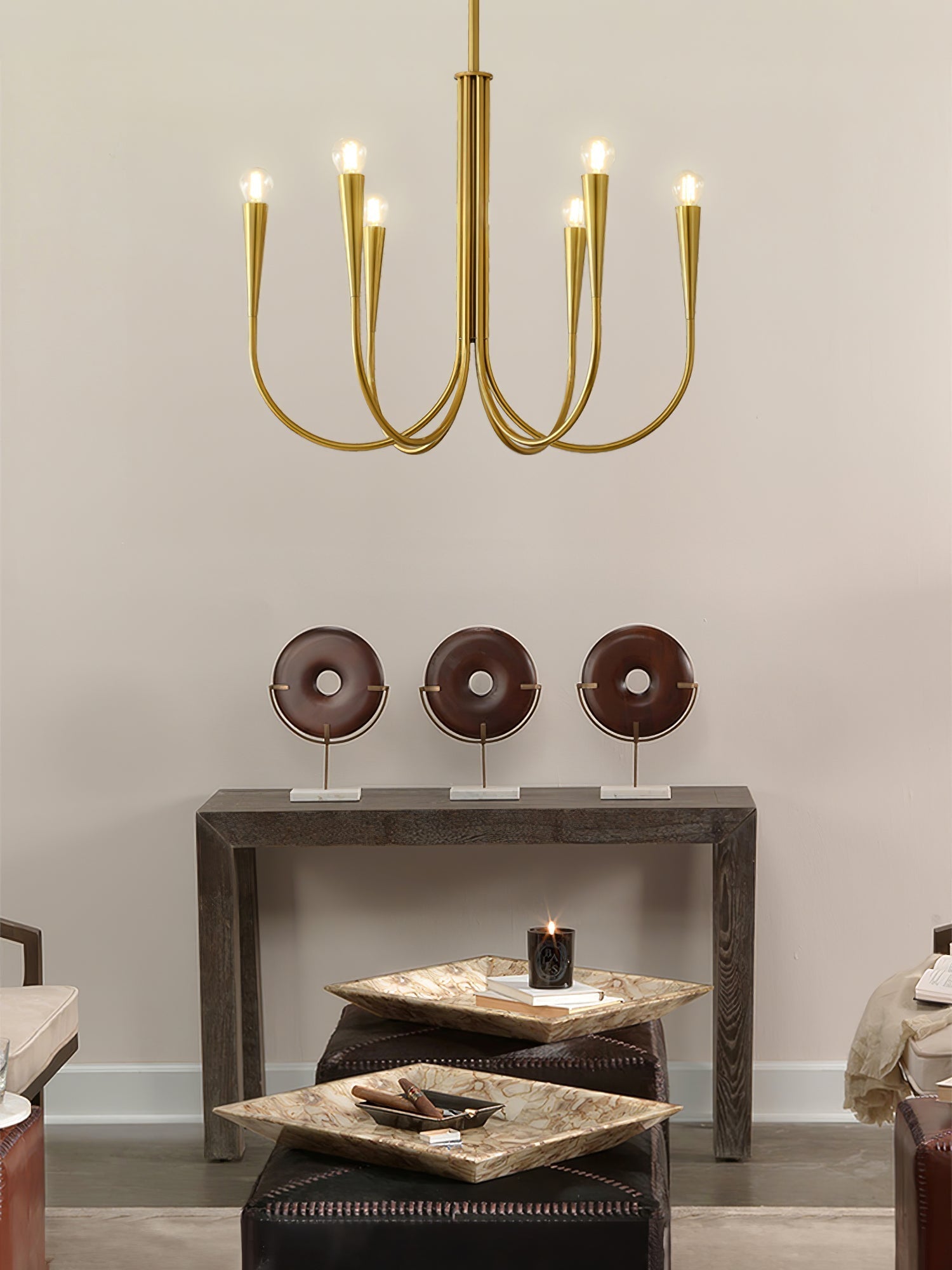 Swoop Arm Chandelier Chandelier