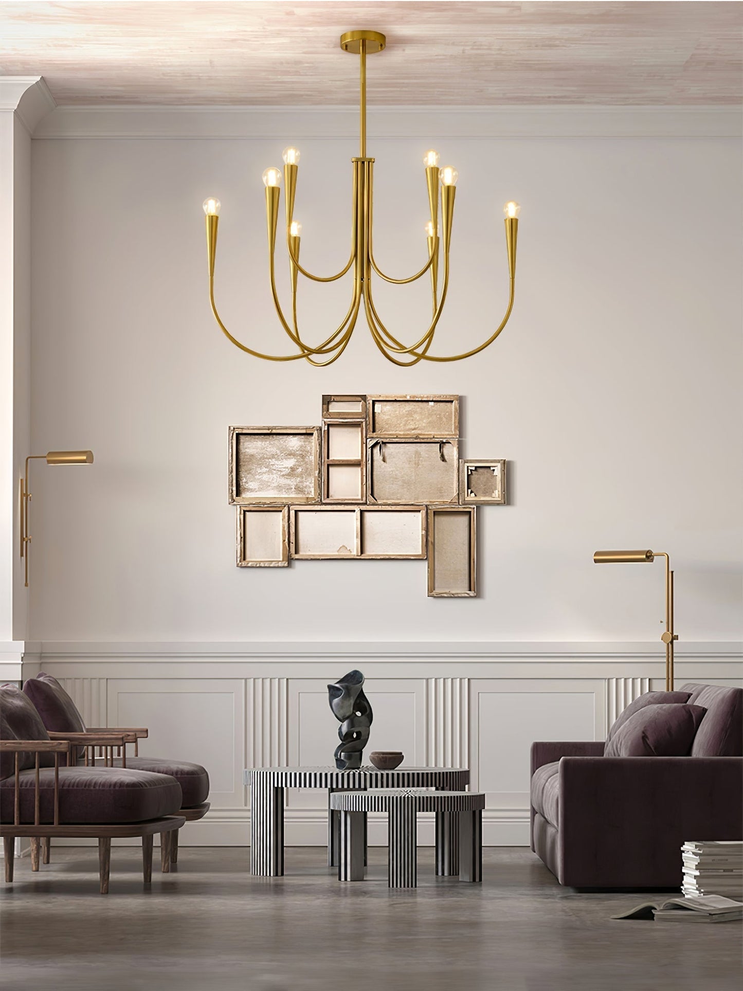 Swoop Arm Chandelier Chandelier