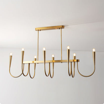 Symphony Chandelier 8 Heads Dia 43.3″ x H 13″ / Dia 110cm x H 33cm / Gold Chandelier