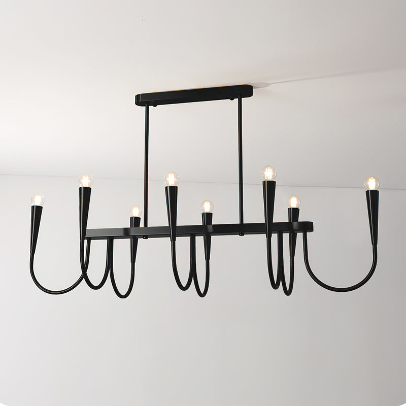 Symphony Chandelier 8 Heads Dia 43.3″ x H 13″ / Dia 110cm x H 33cm / Black Chandelier