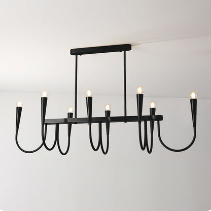 Symphony Chandelier 8 Heads Dia 43.3″ x H 13″ / Dia 110cm x H 33cm / Black Chandelier