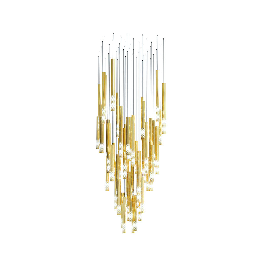 Symphony Orchestra Chandelier L 39.4’’ x W 27.6’’ x H 70.9’’ / L 100cm x W 70cm x H 180cm / Gold & White Chandelier