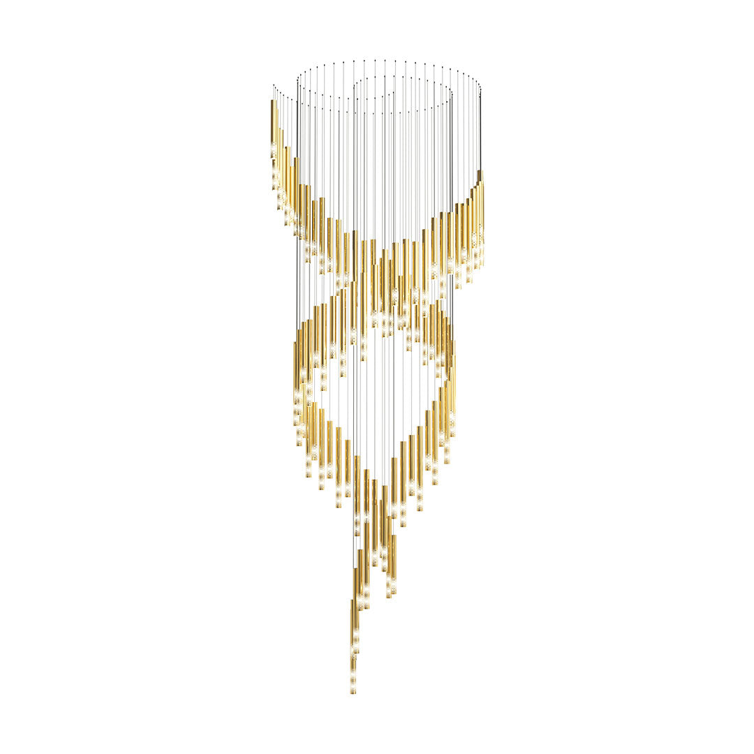Symphony Orchestra Chandelier L 59.1’’ x H 157.5’’ / L 150cm x H 400cm / Gold & White Chandelier