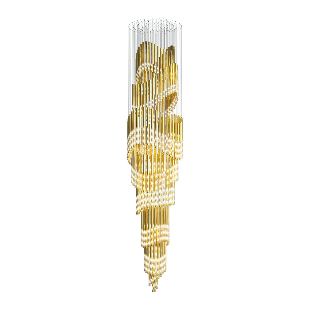 Symphony Orchestra Chandelier L 43.3’’ x H 189’’ / L 110cm x H 480cm / Gold & White Chandelier