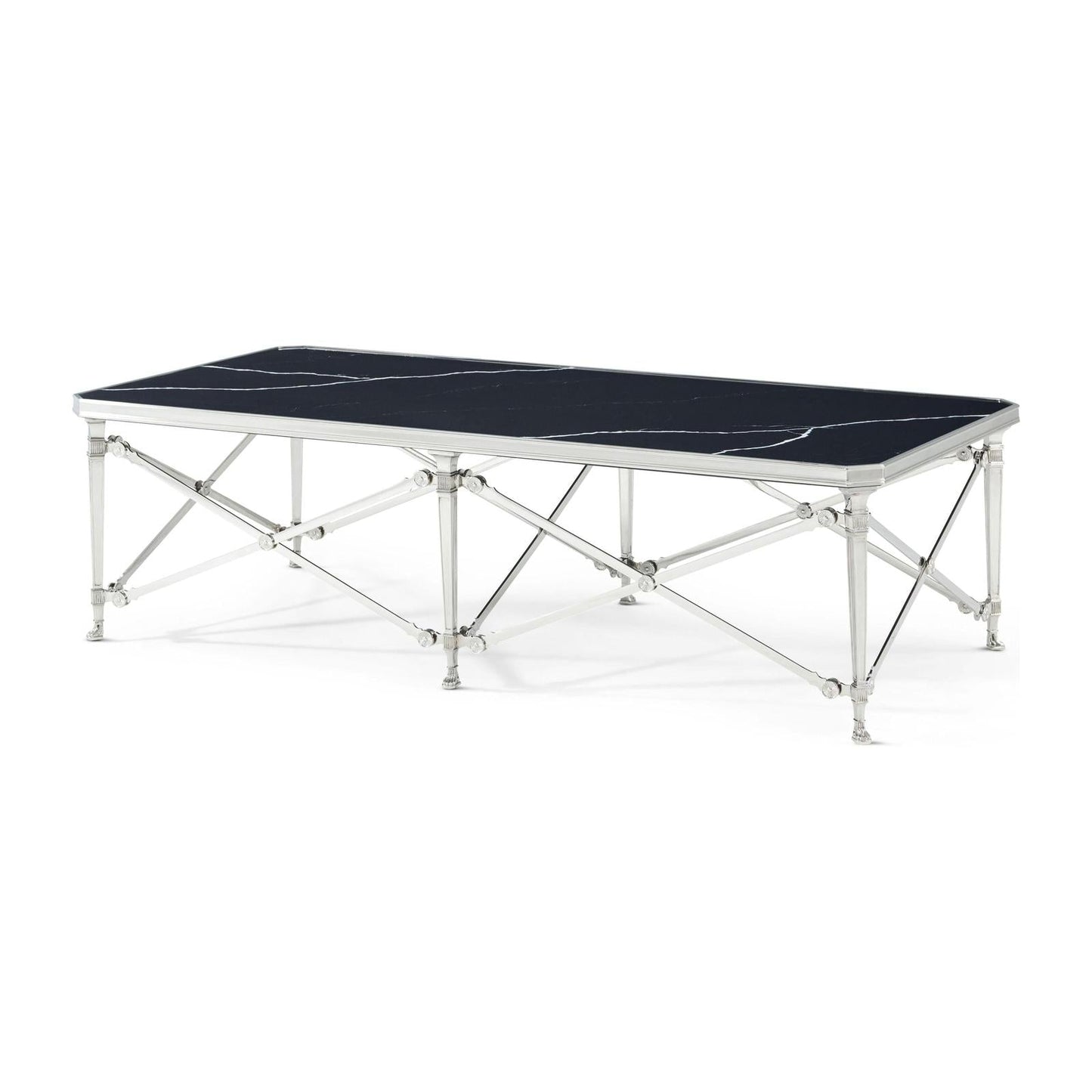 Theodore Alexander Spencer London Rectangular Nickel Cocktail Table Clearance