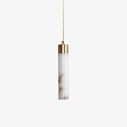 Tala Brass Pendant Lamp Dia 2.3″ x H 11.8″/ Dia 6cm x H 30cm / Brass & White Alabaster / Warm White Pendant light