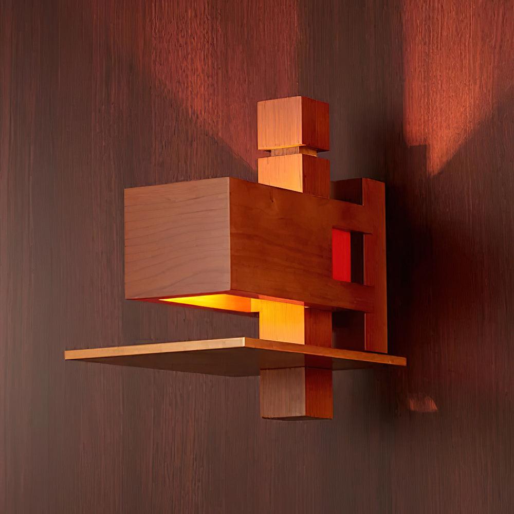 Taliesin Wall Lamp ? 9.8″ x H 9.1″ /Dia 25cm x H 23cm / Wooden / Warm White Wall lamp