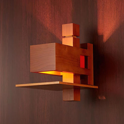 Taliesin Wall Lamp ? 9.8″ x H 9.1″ /Dia 25cm x H 23cm / Wooden / Warm White Wall lamp