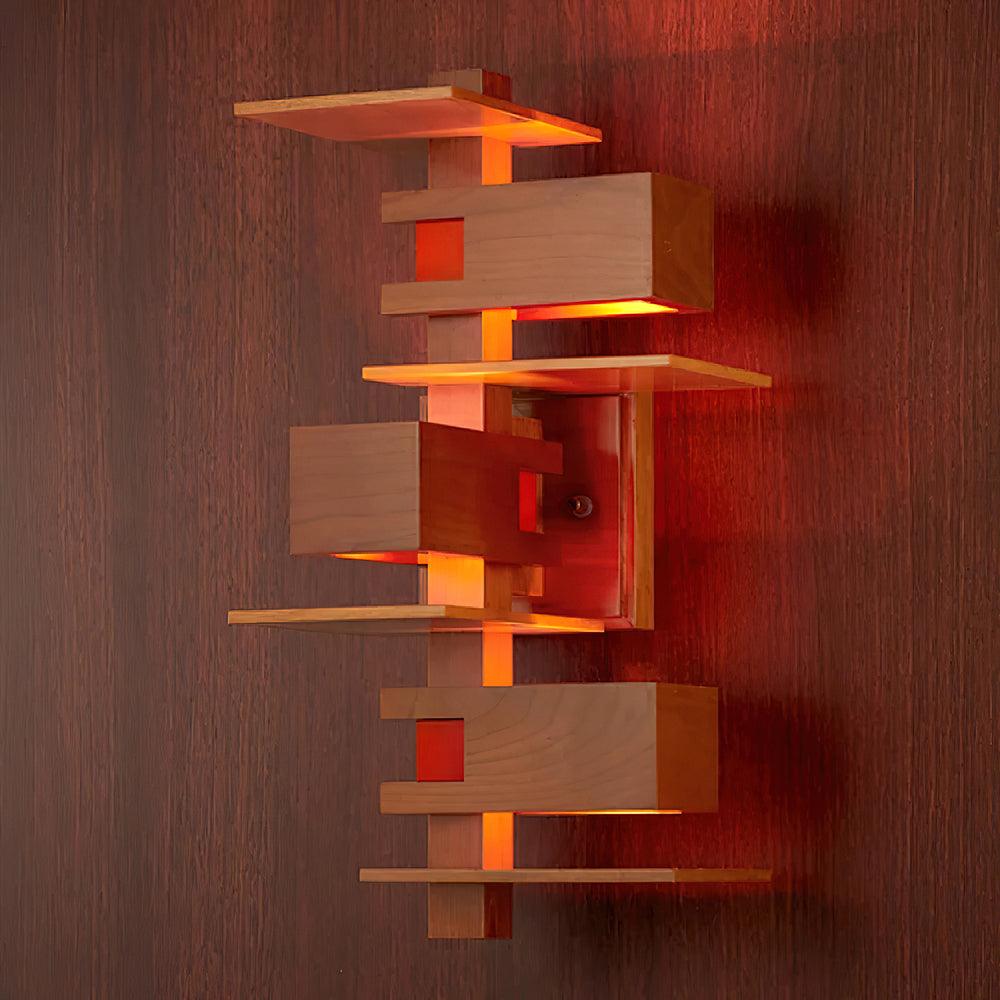 Taliesin Wall Lamp Dia 10″ x H 23.6″ /Dia 25.5cm x H 60cm / Wooden / Warm White Wall lamp