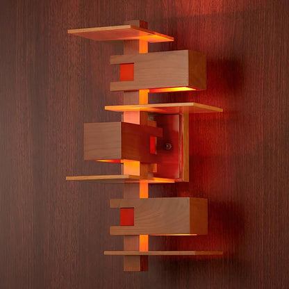 Taliesin Wall Lamp Dia 10″ x H 23.6″ /Dia 25.5cm x H 60cm / Wooden / Warm White Wall lamp