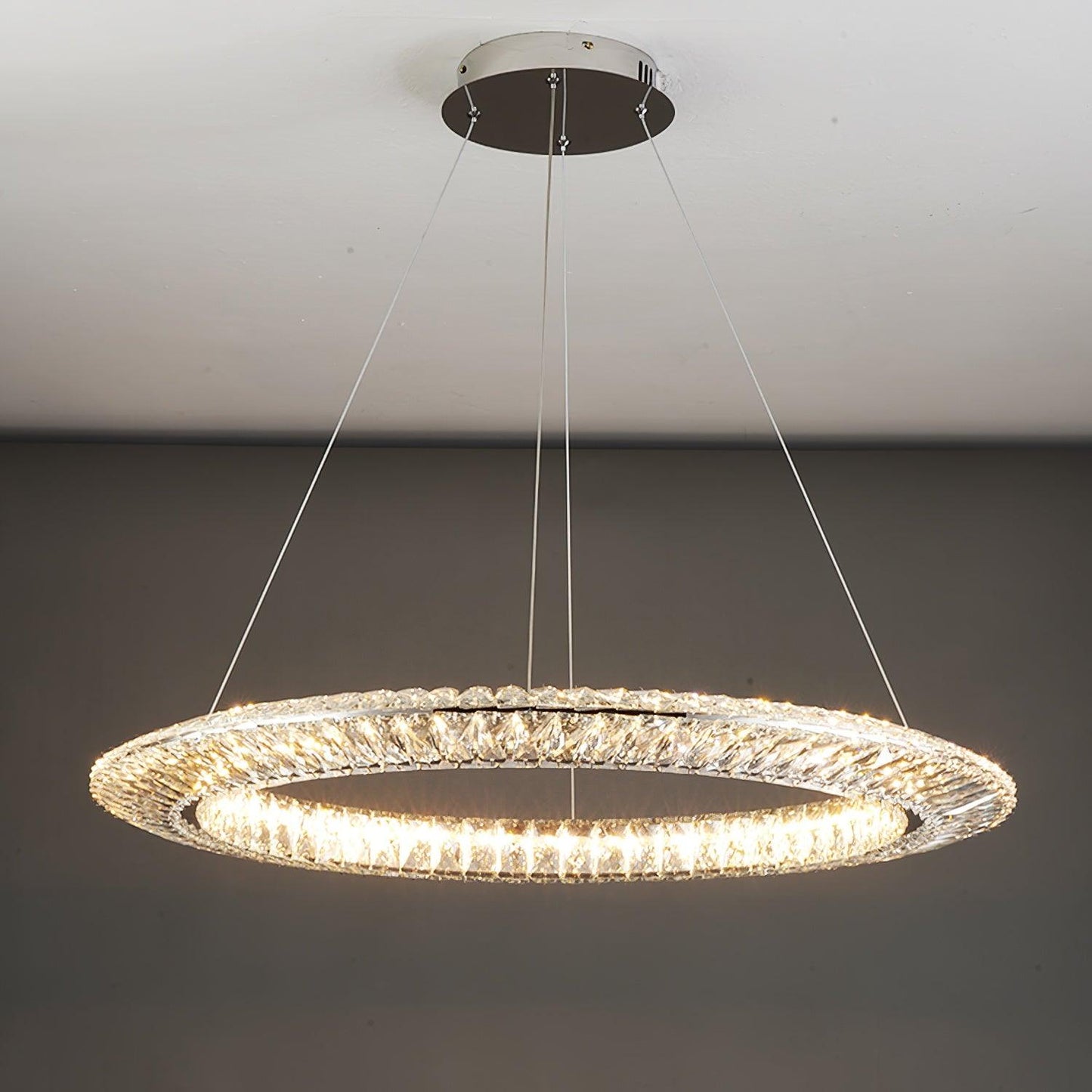 Tanager Geometric Chandelier Dia 31.5″ x H 59″ / Dia 80cm x H 150cm / Silver / Warm White Chandelier