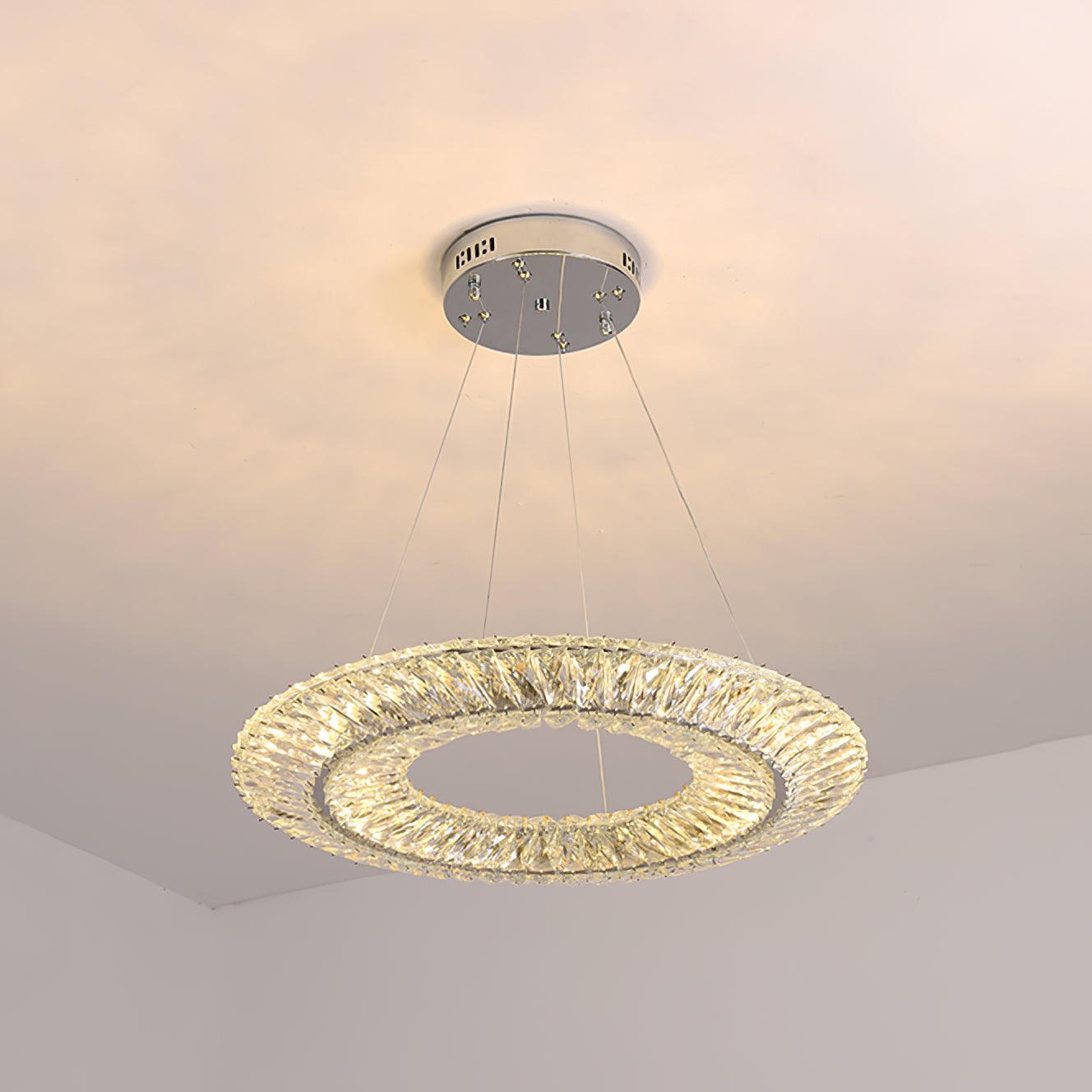 Tanager Geometric Chandelier Dia 15.7″ x H 59″ / Dia 40cm x H 150cm / Silver / Warm White Chandelier
