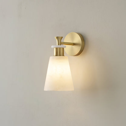 Tapered Alabaster Wall Sconce Dia 4.7″ x H 9.8″ / Dia 12cm x H 25cm / Copper / Single Wall lamp