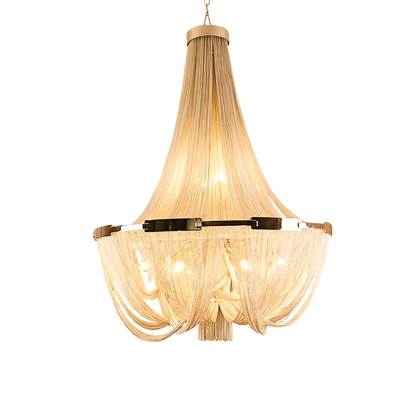 Tassel Aluminum Chain Chandelier Dia 47.2″ x H 59″ / Dia 120cm x H 150cm (E14 bulbs x 14) / Gold Chandelier