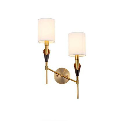 Tate Wall Lamp 2 Lamps Dia 12.6″ x H 23.6″ / Dia 32cm x H 60cm / Gold & White Wall lamp