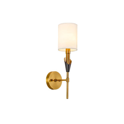 Tate Wall Lamp 1 Lamp Dia 5.1″ x H 18.5″ / Dia 13cm x H 47cm / Gold & White Wall lamp