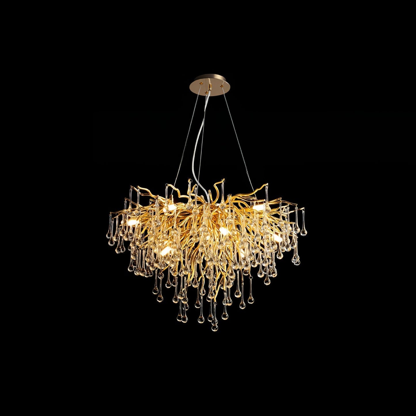 Teardrop Crystal Chandelier ? 23.6″ x H 15.7″ / Dia 60cm x H 40cm / Gold & Clear crystal Chandelier