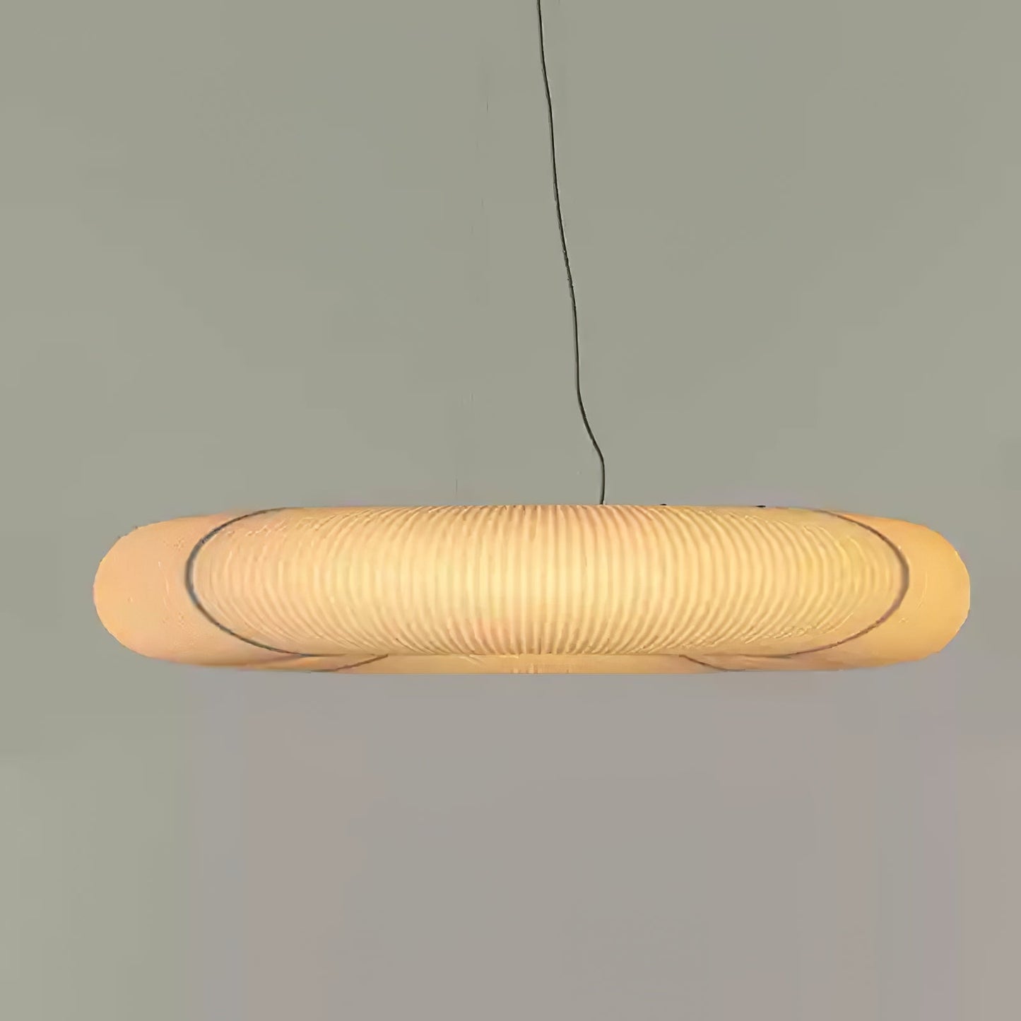 Tekio Imitation Silk Pendant Lamp Circular：L 96.5″ x W 55.1″ x H 9.8″ / White / Warm Light 1001 pendant Lamp