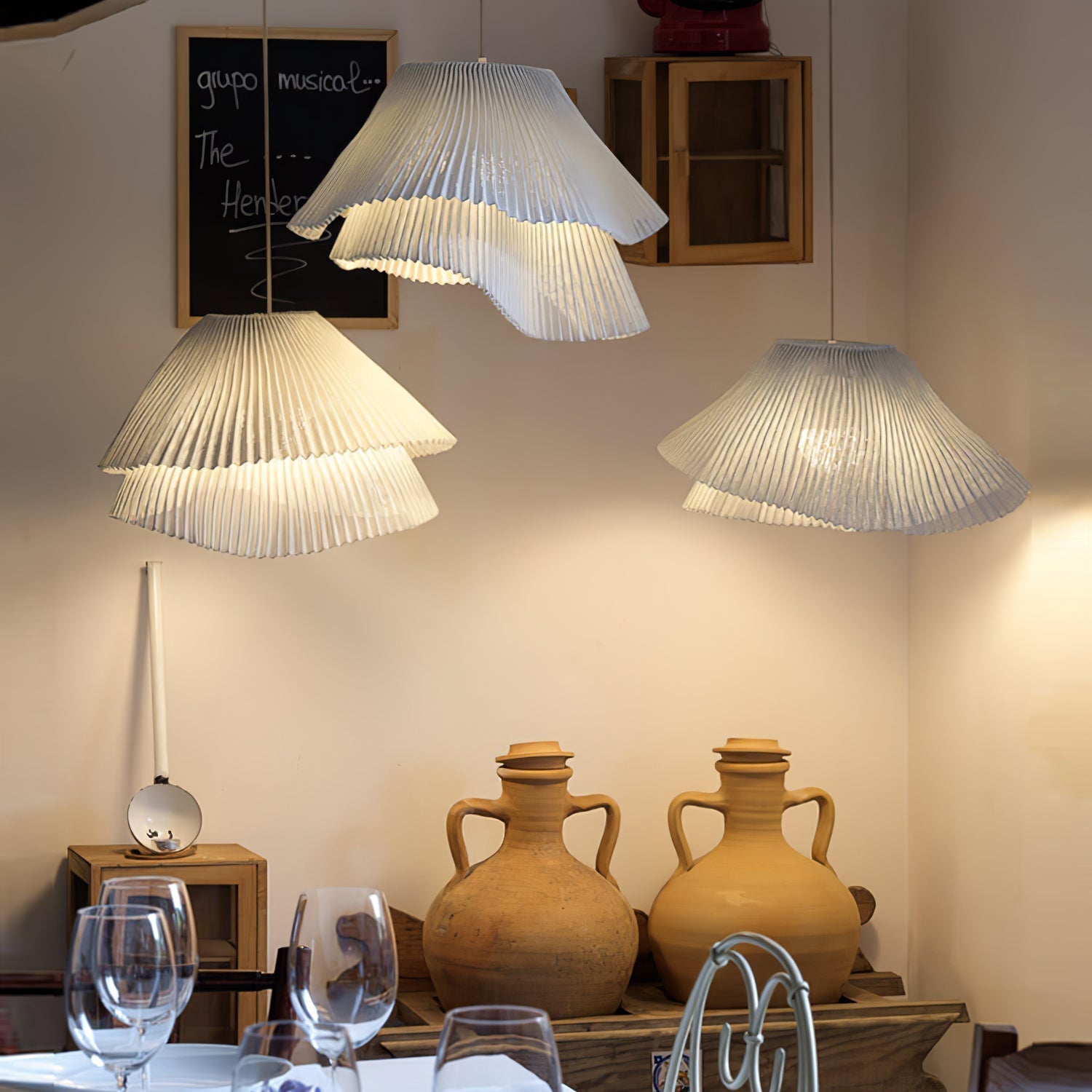 Stainless Steel Pleated Pendant Lamp Pendant light
