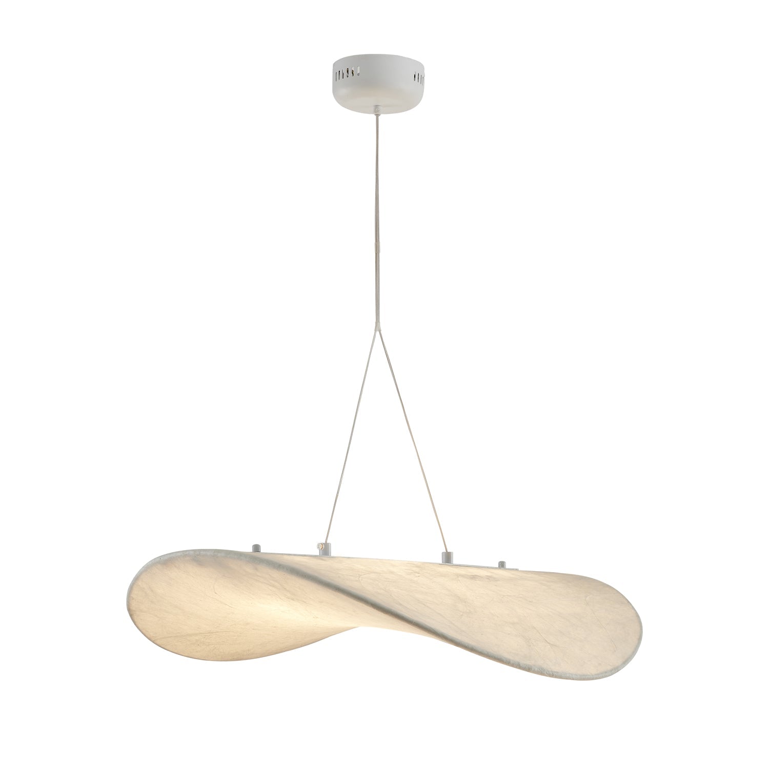 Tense Silk Pendant Light Dia 23.6″ x W 21.7″ x H 5.9″ (Power: 12W) / White / Warm Light Pendant light