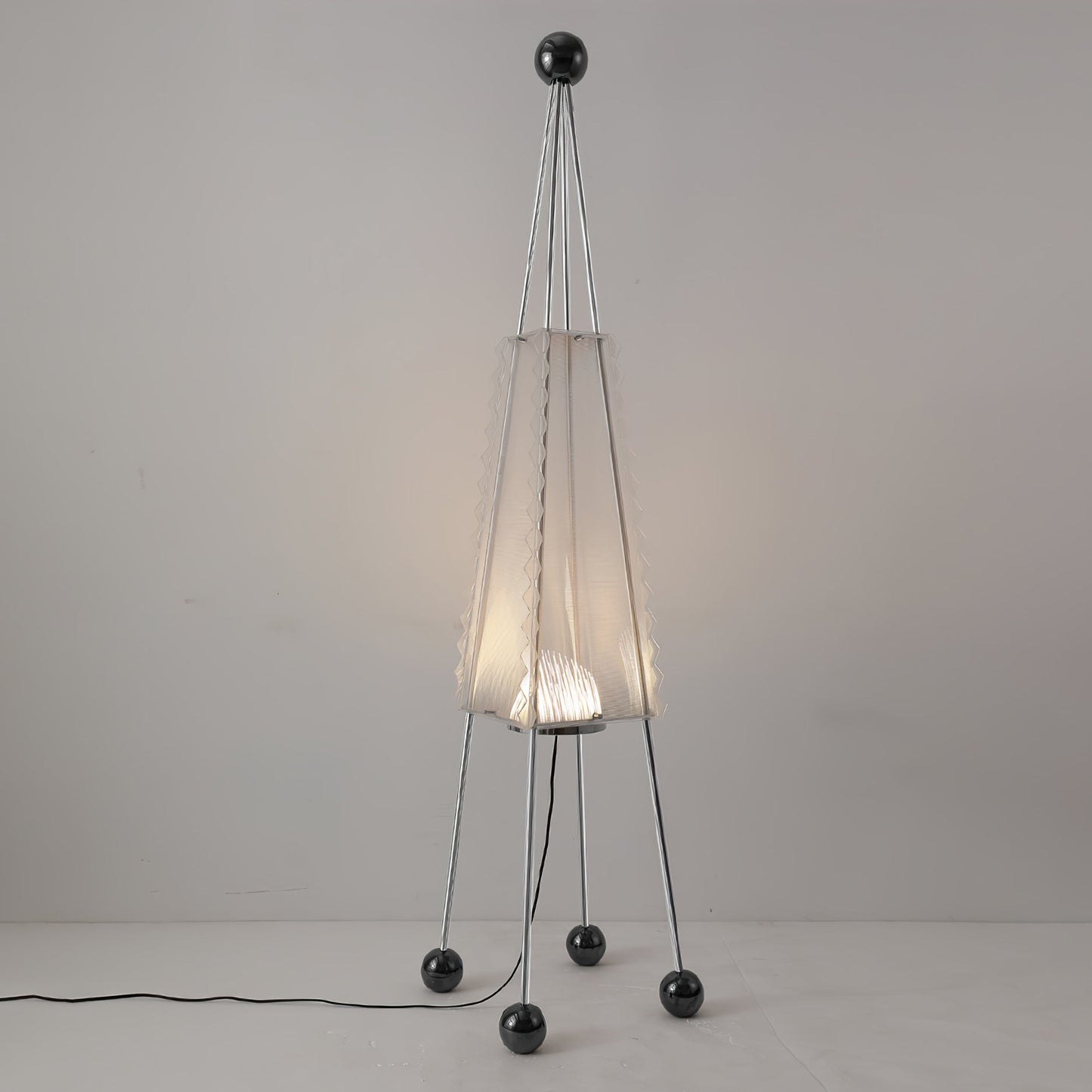 Tent Floor Lamp L 15.7″ x W 15.7″ x H 68.9″ / Stainless steel & Translucent / US Plug Floor lamp