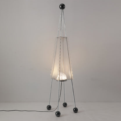 Tent Floor Lamp L 15.7″ x W 15.7″ x H 68.9″ / Stainless steel & Translucent / US Plug Floor lamp