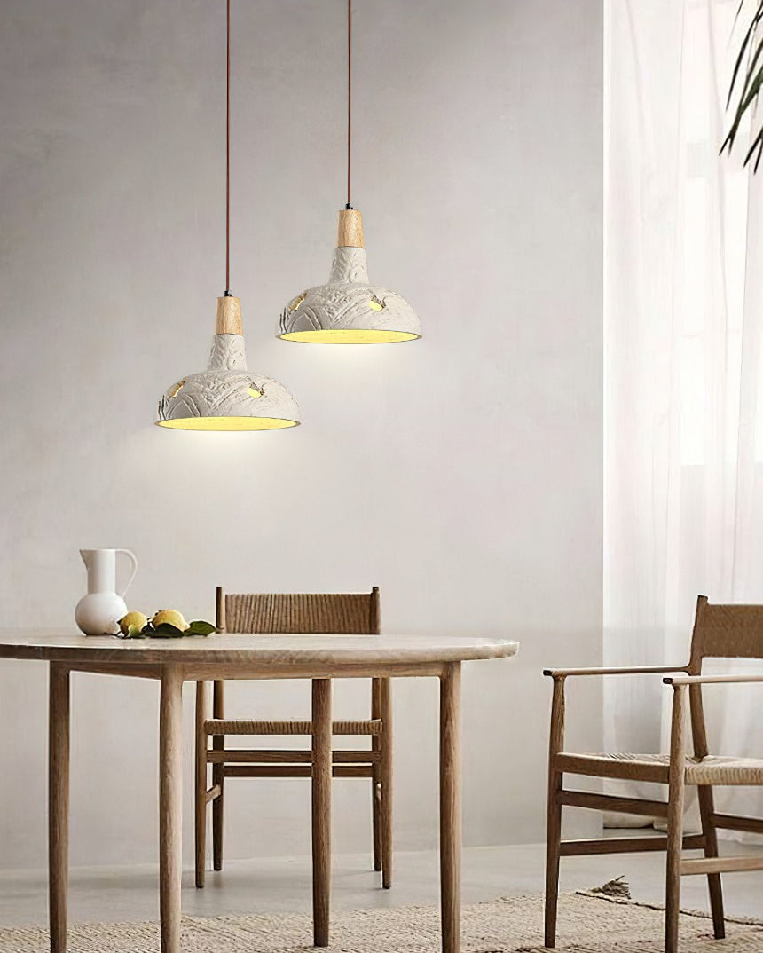 Cement Carve Pendant Lamp Dia 9.1″ x H 7.9″ / Cement Grey pendant Lamp