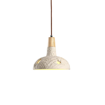 Cement Carve Pendant Lamp Dia 9.1″ x H 7.9″ / Cement Grey pendant Lamp