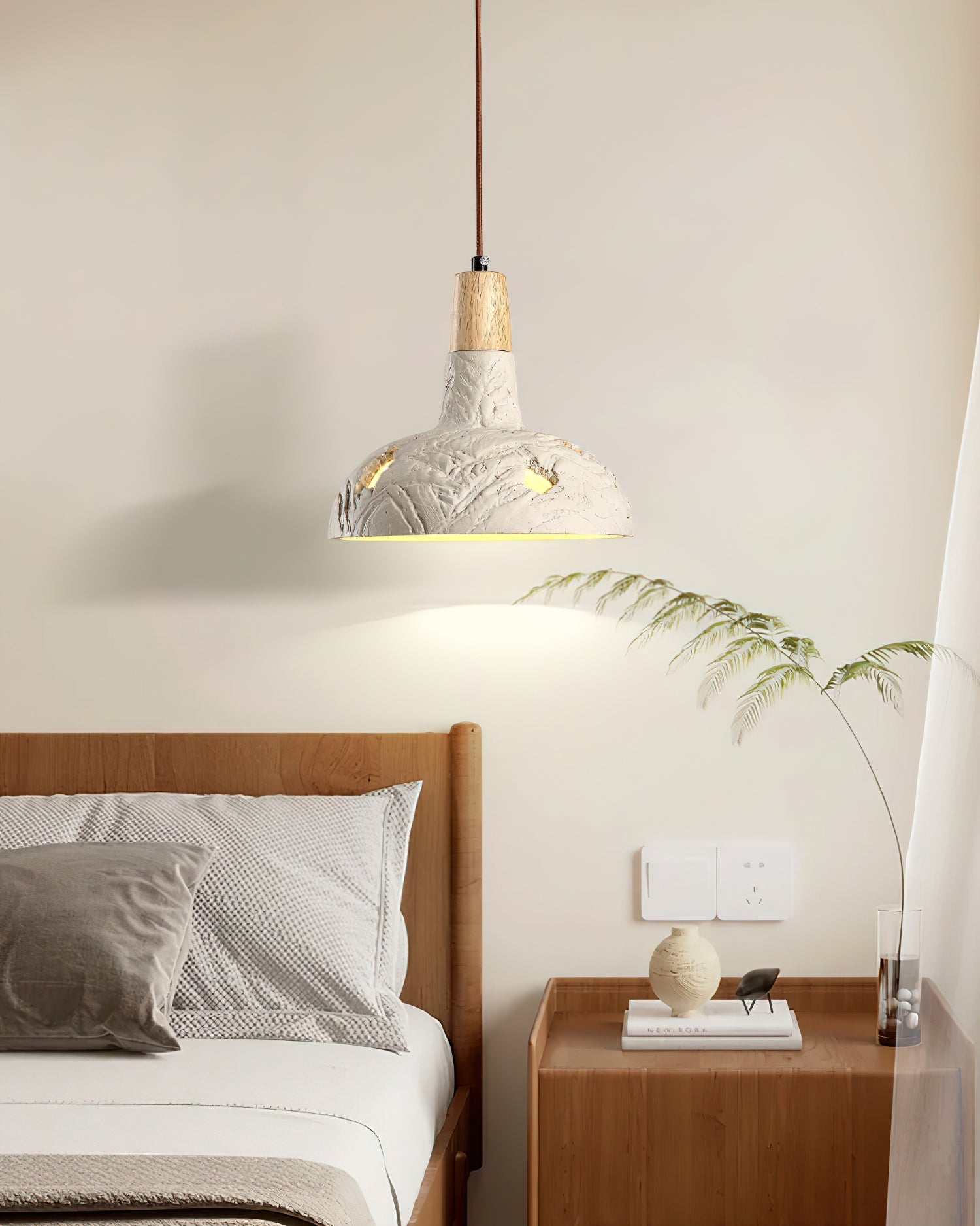 Cement Carve Pendant Lamp Dia 9.1″ x H 7.9″ / Cement Grey pendant Lamp