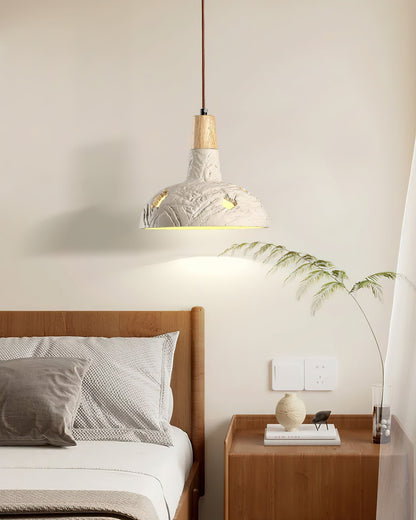 Cement Carve Pendant Lamp Dia 9.1″ x H 7.9″ / Cement Grey pendant Lamp