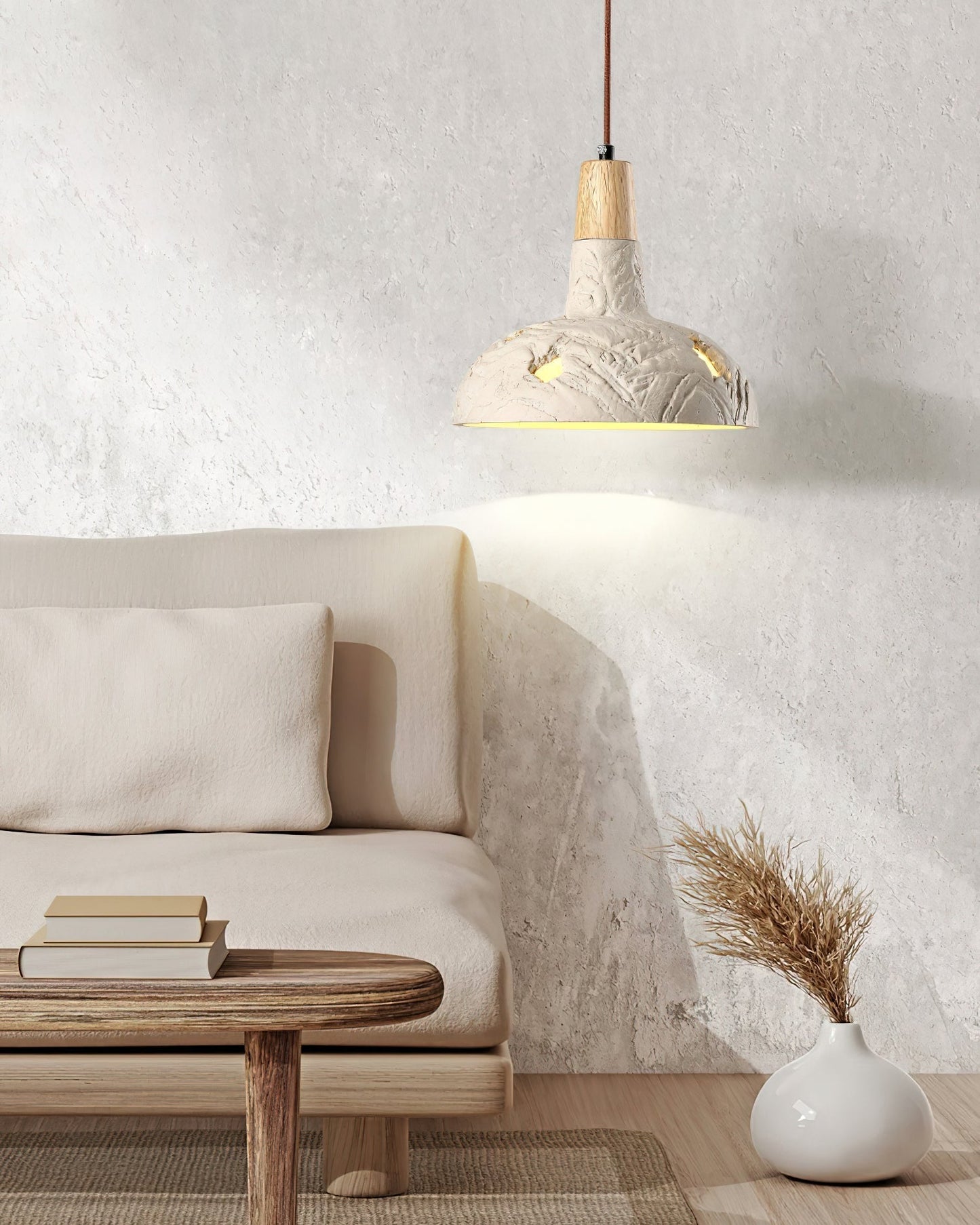 Cement Carve Pendant Lamp Dia 9.1″ x H 7.9″ / Cement Grey pendant Lamp