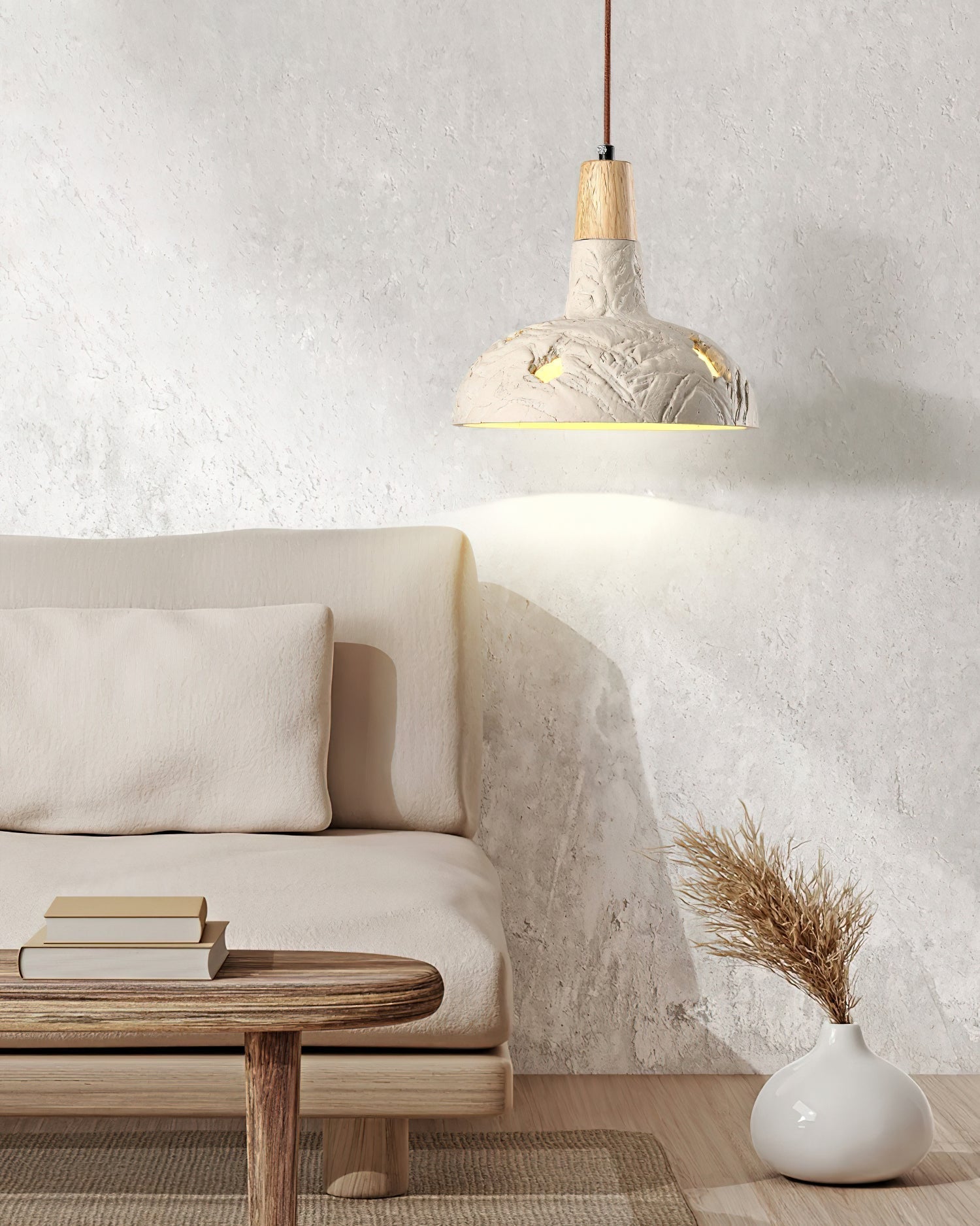 Cement Carve Pendant Lamp Dia 9.1″ x H 7.9″ / Cement Grey pendant Lamp