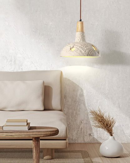 Cement Carve Pendant Lamp Dia 9.1″ x H 7.9″ / Cement Grey pendant Lamp