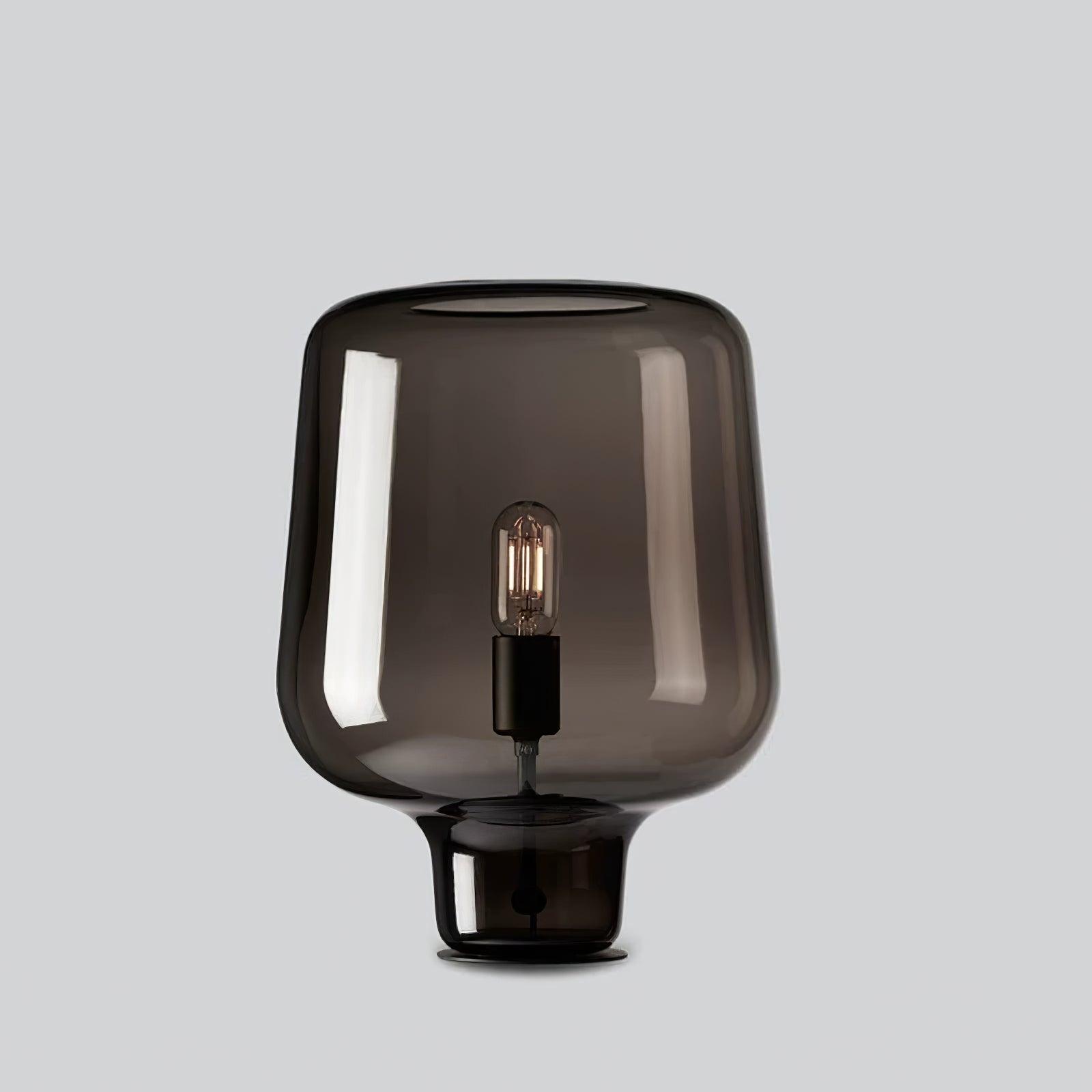 Teutonic Glass Table Lamp ? 9.4″ x H 14.5″ / Dia 24cm x H 37cm / Smoke Gray / US plug Table lamp