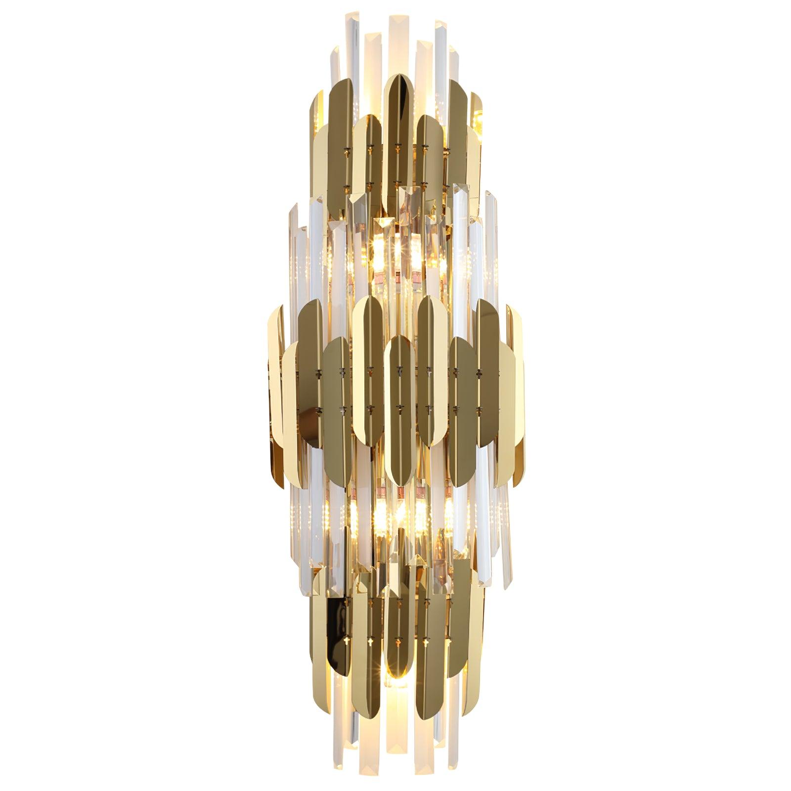 Theoretical Three Layer Wall Light Dia 11.8″ x H 31.5″ / Dia 30cm x H 80cm / Gold & Transparent Wall lamp