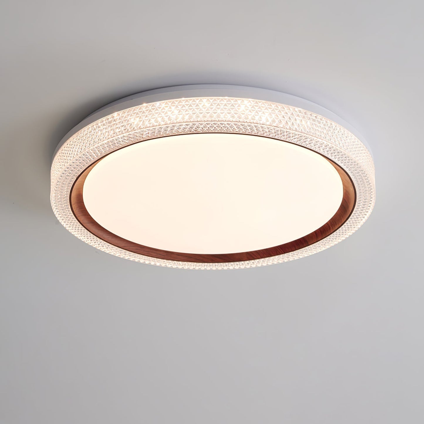 Thin Round Ceiling Lamp ? 19.7″ x H 2.8″ / Dia 50cm x H 7cm / Walnut Color / Three-Color Changing Light Ceiling lamp