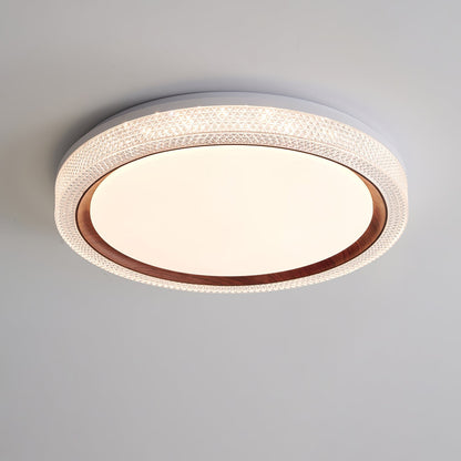 Thin Round Ceiling Lamp ? 19.7″ x H 2.8″ / Dia 50cm x H 7cm / Walnut Color / Three-Color Changing Light Ceiling lamp