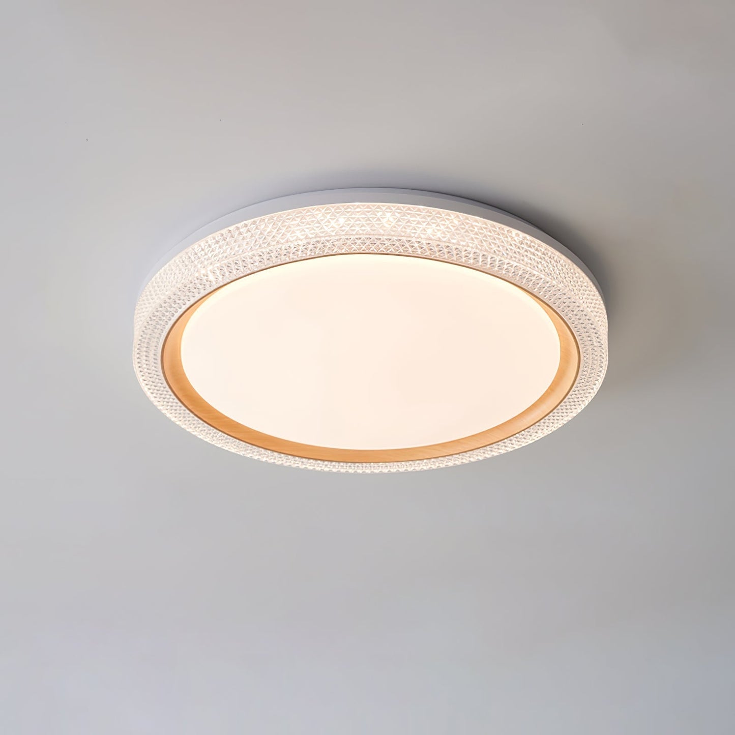 Thin Round Ceiling Lamp ? 15.7″ x H 2.8″ / Dia 40cm x H 7cm / Wood Color / Three-Color Changing Light Ceiling lamp