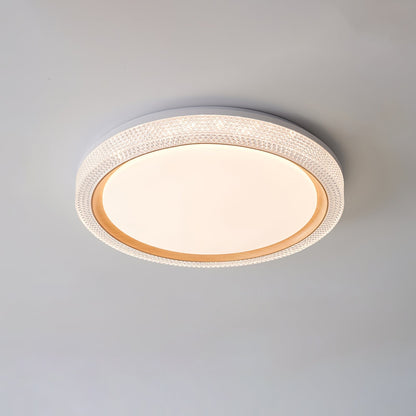 Thin Round Ceiling Lamp ? 15.7″ x H 2.8″ / Dia 40cm x H 7cm / Wood Color / Three-Color Changing Light Ceiling lamp