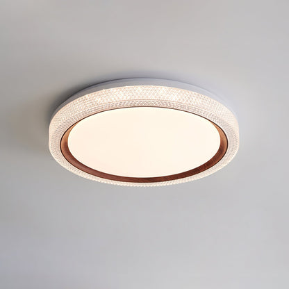 Thin Round Ceiling Lamp ? 15.7″ x H 2.8″ / Dia 40cm x H 7cm / Walnut Color / Three-Color Changing Light Ceiling lamp