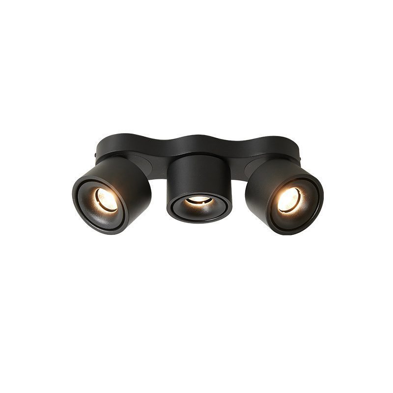 Three-heads Rotating Folding Ceiling Lamp Model A Dia 12.6″ x H 3.9″ / Black / Warm Light Ceiling lamp