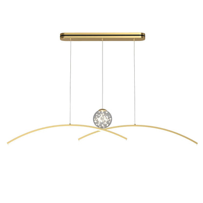 Thurston Linear Pendant Light L 47.2″ x H 8.7″ / L 120cm x H 22cm / Gold & Transparent / Warm White Pendant light
