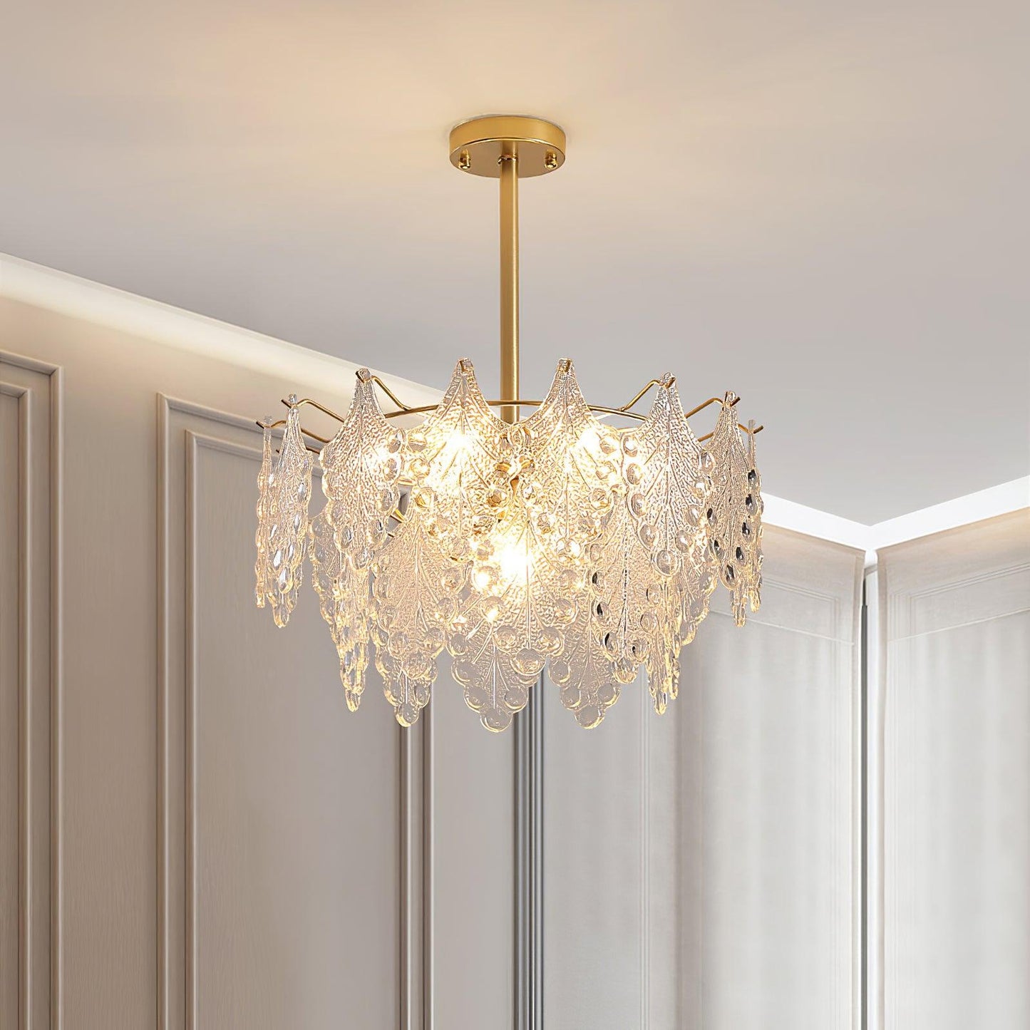Tiered Carved Glass Chandelier Chandelier
